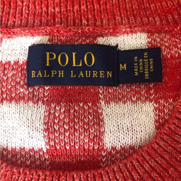 HP..🥳 POLO Ralph Lauren Linen Blend Gingham Knit Top - Picture 11 of 11